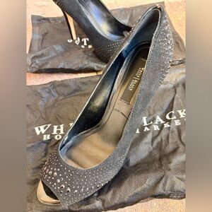 White House Black Market Ladies Heels- Black with stone accents.  Size 7.5 M
